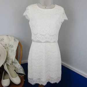 Teeze Me White Bodycon Lace Cocktail Dress